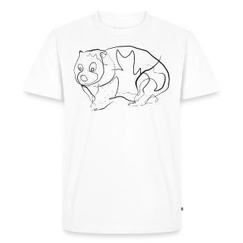 Wombat Australie - one line drawing - T-shirt Premium bio Homme - blanc - Devant - Nico (187cm)