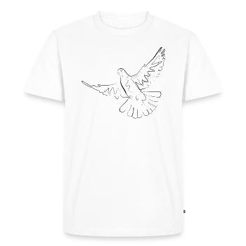 Pigeon - one line drawing - Men's Premium Organic T-Shirt - white - Front - Nico (187cm)