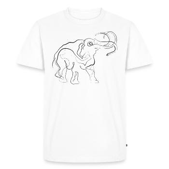 Mammut Elephant - one line drawing - Men's Premium Organic T-Shirt - white - Front - Nico (187cm)