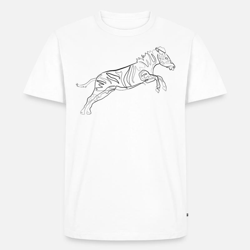 Zebra - one line drawing - Männer Premium Bio T-Shirt - Weiß