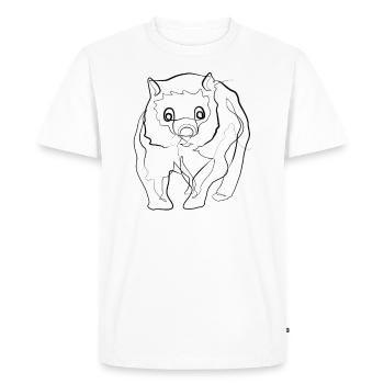 Wombat - one line drawing - T-shirt Premium bio Homme - blanc - Devant - Nico (187cm)