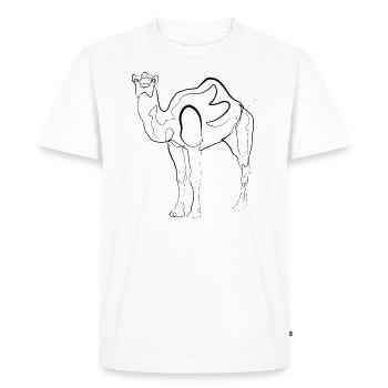 Kamel Domedar - one line drawing - T-shirt Premium bio Homme - blanc - Devant - Nico (187cm)