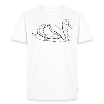 Swan Ballet - one line drawing - Men's Premium Organic T-Shirt - white - Front - Nico (187cm)