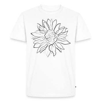 Sunflower Summer - one line drawing - Men's Premium Organic T-Shirt - white - Front - Nico (187cm)