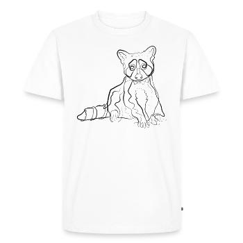 Raccoon - one line drawing - Men's Premium Organic T-Shirt - white - Front - Nico (187cm)