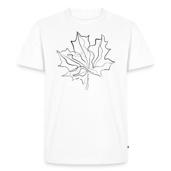 Canada Feuille d’érable - one line drawing - T-shirt Premium bio Homme - blanc - Devant - Nico (187cm)