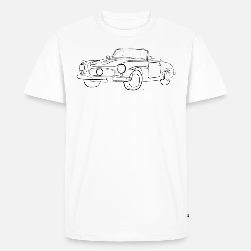 Oldtimer Cabrio - one line drawing - Männer Premium Bio T-Shirt - Weiß