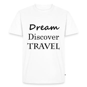 Dream Discover Travel - T-shirt Premium bio Homme - blanc - Devant - Nico (187cm)