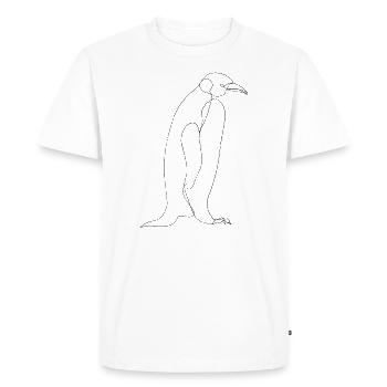 Penguin Drawing - Men's Premium Organic T-Shirt - white - Front - Nico (187cm)