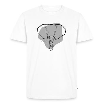 Elephant one line drawing - Men's Premium Organic T-Shirt - white - Front - Nico (187cm)