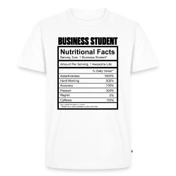 Étudiant en études commerciales - T-shirt Premium bio Homme - blanc - Devant - Nico (187cm)