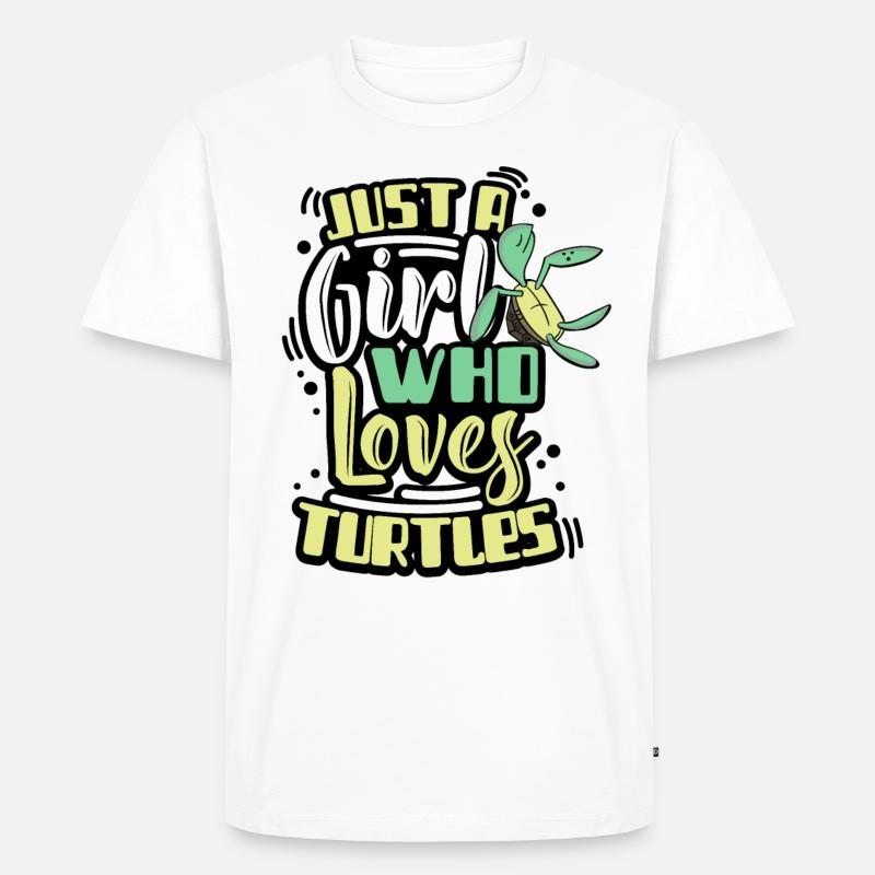 Schildkröten Mädchen - Männer Premium Bio T-Shirt - Weiß