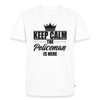 Officier de police - T-shirt Premium bio Homme - blanc - Devant - Nico (187cm)