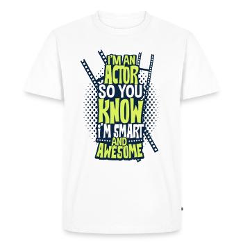 Acteur - T-shirt Premium bio Homme - blanc - Devant - Nico (187cm)