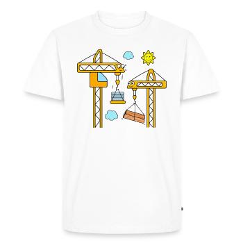 Grues de chantier de construction de grues - T-shirt Premium bio Homme - blanc - Devant - Nico (187cm)