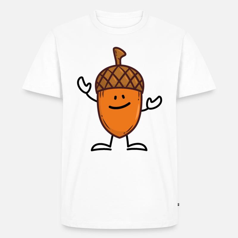 Eichel Herbst Eiche Baum - Männer Premium Bio T-Shirt - Weiß