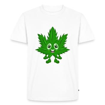 Cannabis comic hemp leaf - Men's Premium Organic T-Shirt - white - Front - Nico (187cm)