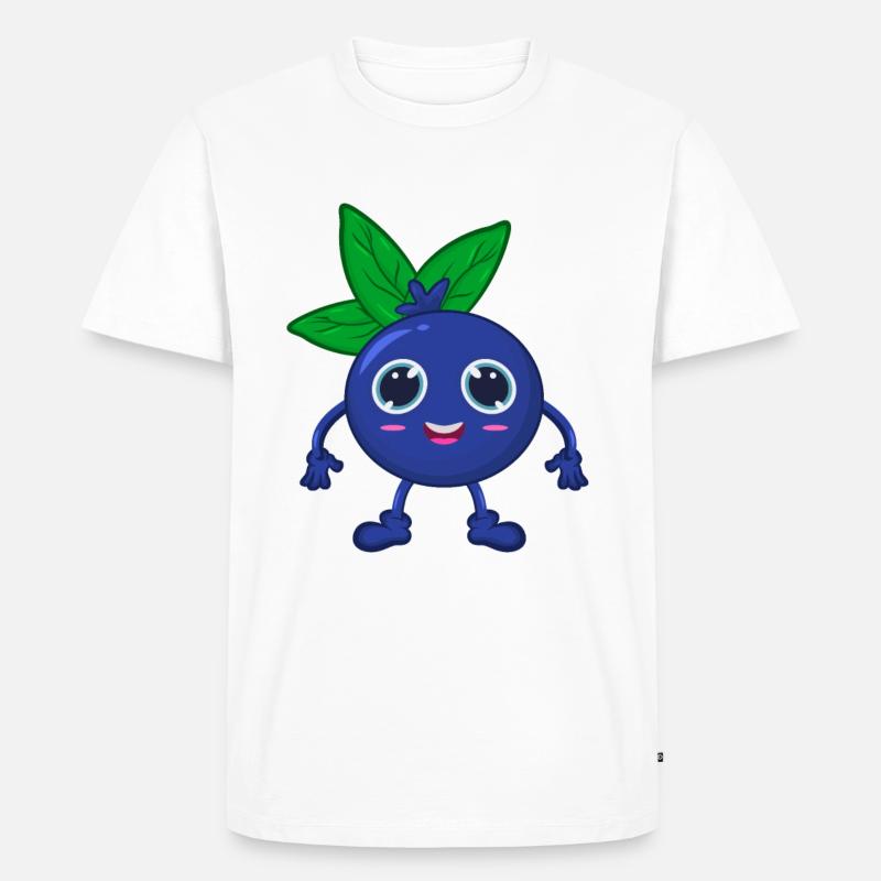 Heidelbeere Blaubeere - Männer Premium Bio T-Shirt - Weiß