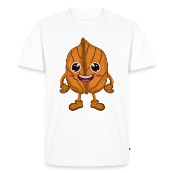 Walnut nut comic - Men's Premium Organic T-Shirt - white - Front - Nico (187cm)
