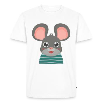 Mouse with big ears - Men's Premium Organic T-Shirt - white - Front - Nico (187cm)