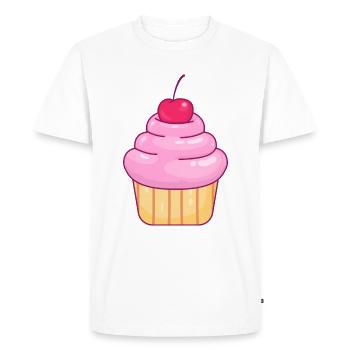 Muffin au petit gâteau - T-shirt Premium bio Homme - blanc - Devant - Nico (187cm)