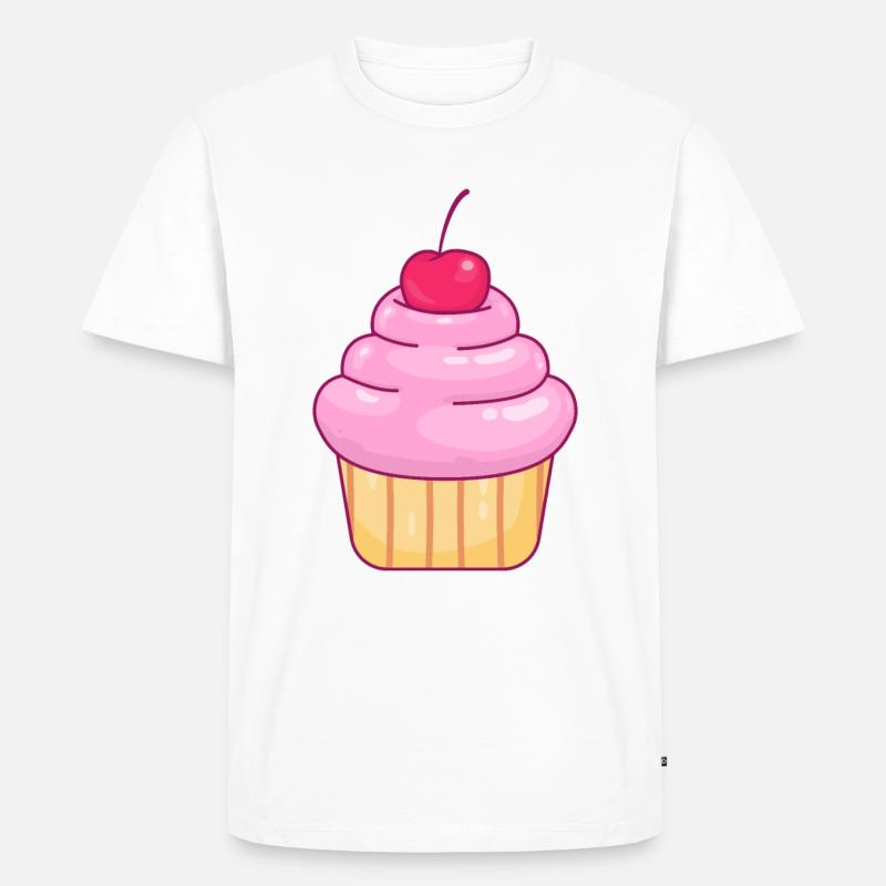 Cupcake Muffin - Männer Premium Bio T-Shirt - Weiß