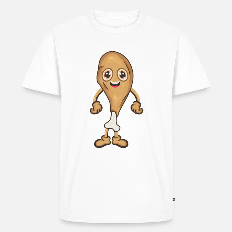 Hähnchen Keule Chicken Wing - Männer Premium Bio T-Shirt - Weiß