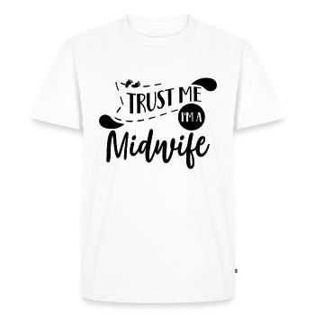 sage-femme - T-shirt Premium bio Homme - blanc - Devant - Nico (187cm)