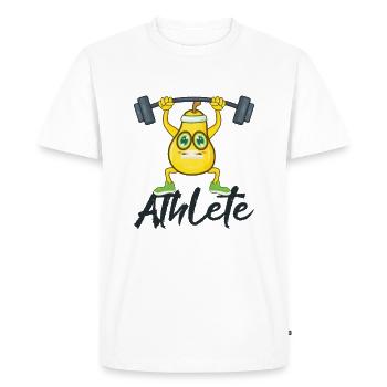 Poire de sport fitness - T-shirt Premium bio Homme - blanc - Devant - Nico (187cm)