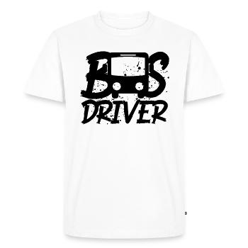Bus chauffeur de bus - T-shirt Premium bio Homme - blanc - Devant - Nico (187cm)
