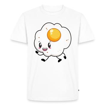 fried egg - Men's Premium Organic T-Shirt - white - Front - Nico (187cm)