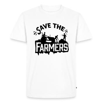Sauvez les paysans - T-shirt Premium bio Homme - blanc - Devant - Nico (187cm)