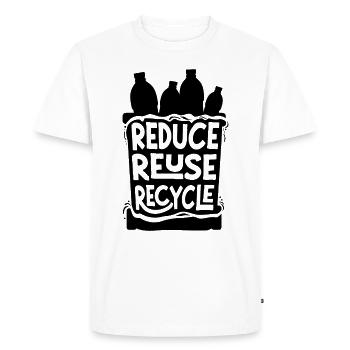 Plastic Recycling - Men's Premium Organic T-Shirt - white - Front - Nico (187cm)