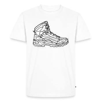 Randonnée chaussures de randonnée - one line drawing - T-shirt Premium bio Homme - blanc - Devant - Nico (187cm)