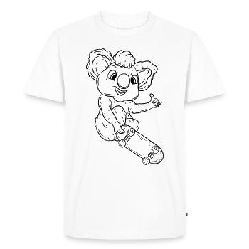 Koala Skater Skateboard Drawing - Men's Premium Organic T-Shirt - white - Front - Nico (187cm)