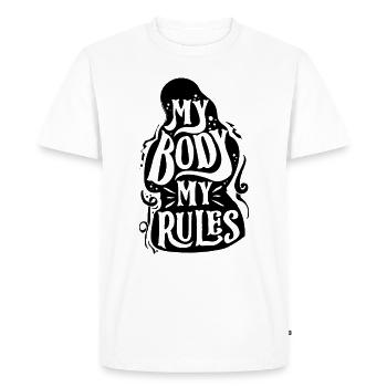 Féminisme Féministe - T-shirt Premium bio Homme - blanc - Devant - Nico (187cm)