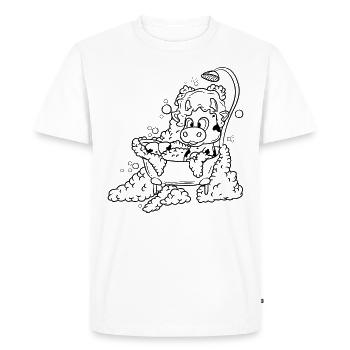 Cow in the bathtub - Men's Premium Organic T-Shirt - white - Front - Nico (187cm)