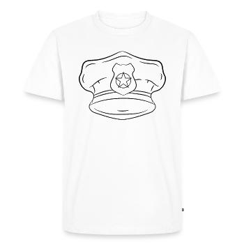 Policier - T-shirt Premium bio Homme - blanc - Devant - Nico (187cm)