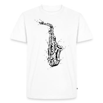Saxophone - T-shirt Premium bio Homme - blanc - Devant - Nico (187cm)