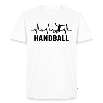 Handball heartbeat joueur de handball - T-shirt Premium bio Homme - blanc - Devant - Nico (187cm)