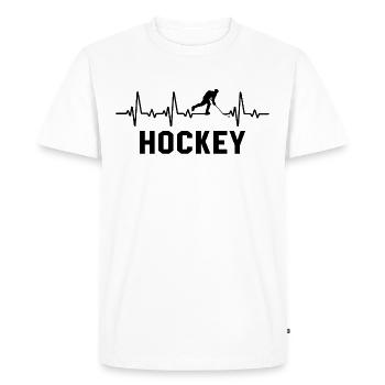 Hockey heartbeat hockey hockey players - Men's Premium Organic T-Shirt - white - Front - Nico (187cm)