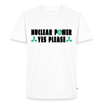 Nuclear Power Yes Please - Men's Premium Organic T-Shirt - white - Front - Nico (187cm)