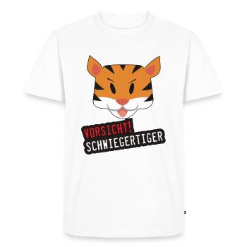 Beware of shrinkpower mother - in - law shirt - Men's Premium Organic T-Shirt - white - Front - Nico (187cm)