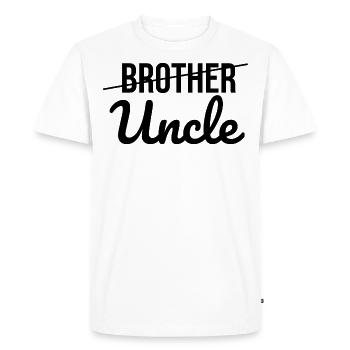 Oncle à être - T-shirt Premium bio Homme - blanc - Devant - Nico (187cm)