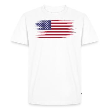 IMT - Drapeau américain - T-shirt Premium bio Homme - blanc - Devant - Nico (187cm)