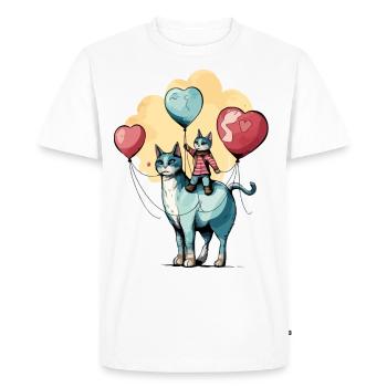 Cat father and son - Men's Premium Organic T-Shirt - white - Front - Nico (187cm)