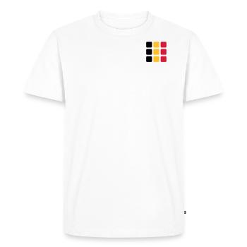 Drapeau (vertical) Carrés VECTOR - T-shirt Premium bio Homme - blanc - Devant - Nico (187cm)