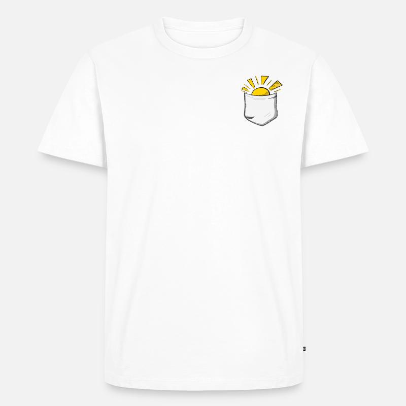 Pocket Sun - Männer Premium Bio T-Shirt - Weiß