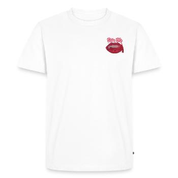 Sexy Groovy Halloween Design - Vampire Fangs - Men's Premium Organic T-Shirt - white - Front - Nico (187cm)