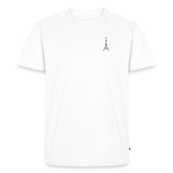Tour Eiffel - La Dame de fer de Paris - Noir - T-shirt Premium bio Homme - blanc - Devant - Nico (187cm)